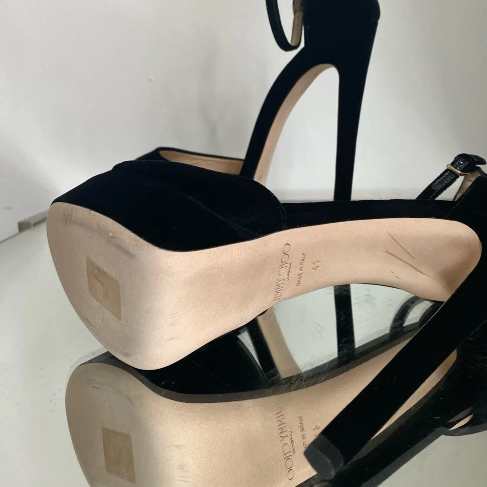 New Jimmy Choo Max 150 Black Velvet 41 $995 - Picture 7 of 17